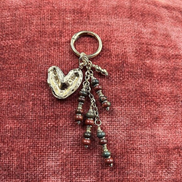 New BEADED Bag Charm Gemstones Gold Tone - Picture 6 of 8